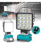 LIVOWALNY 48W LED Battery Flashlight for Makita 18V Battery, 4800LM Cordless Work Light, Flood Li...