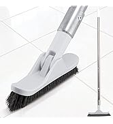 Grout Brush with Long Handle - Heavy Duty Cleaner &amp; Grout Scrubber Tool - Deep Cleaning Hard Wood...