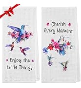 Hordely Hummingbird Gifts for Women Spring Kitchen Towels, Hummingbird Kitchen Decor Dish Hand Te...