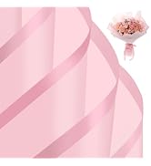 25 Sheets Flower Bouquet Wrapping Paper, Pink Wrapping Paper Waterproof Floral Wrapping Paper Flo...