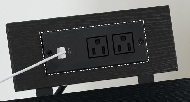 Side Table with Socket and Drawers