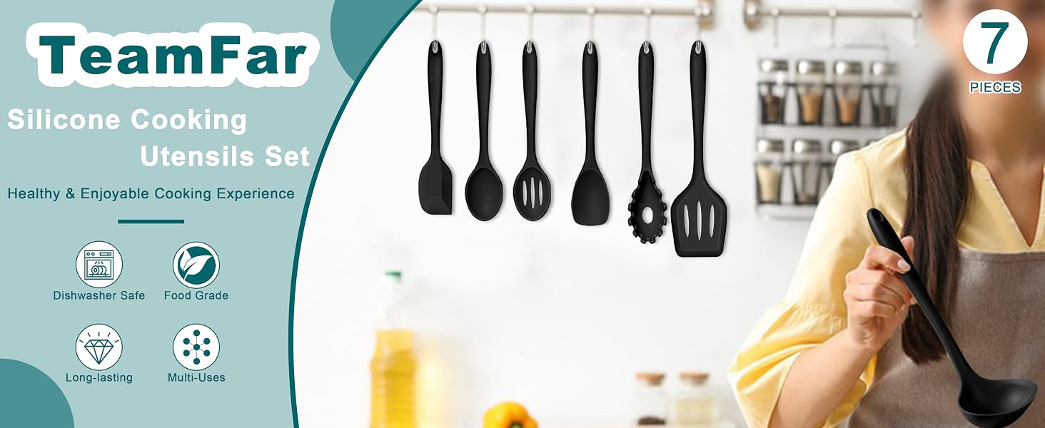 Silicone Cooking Utensil Set of 7