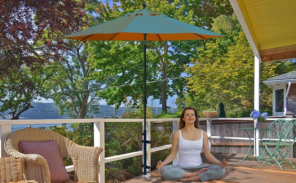 Patio Umbrella Holder Stand,Deck Umbrella Mount,for Outdoor Fixed on The Deck Railing Umbrella