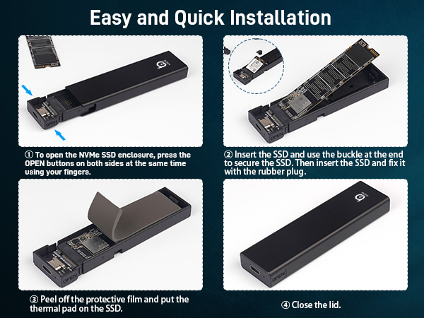 m2 nvme ssd enclosure ssd drive enclosure