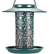 Solar Bird Feeders for Outside DesGully Metal Bird Feeders Outdoor Hanging,Wild Bird feeders as G...
