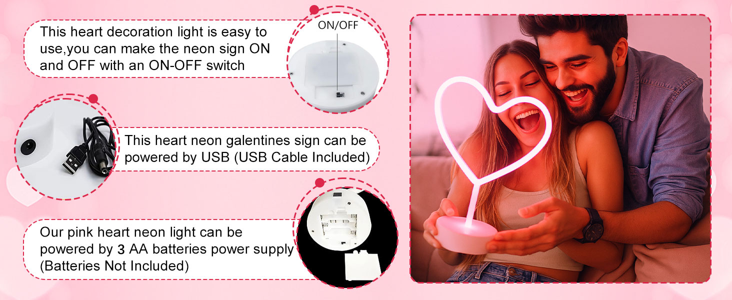 neon heart light