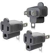 ELEGRP 2 Prong to 3 Prong Outlet Plug Adapter, Three Prong to Two Prong Adapter Converters for Wa...