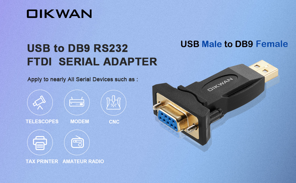 usb to female db9 rs232 adapter
