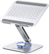 ORICO Adjustable Laptop Stand with 360° Rotating Base– Foldable Aluminum Alloy Laptop Holder for ...