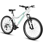 kimairy 26 Inch Mountain Bike for Teenagers Girls &amp; Women – 21 Speed, Dual V-Brakes, Front Suspen...