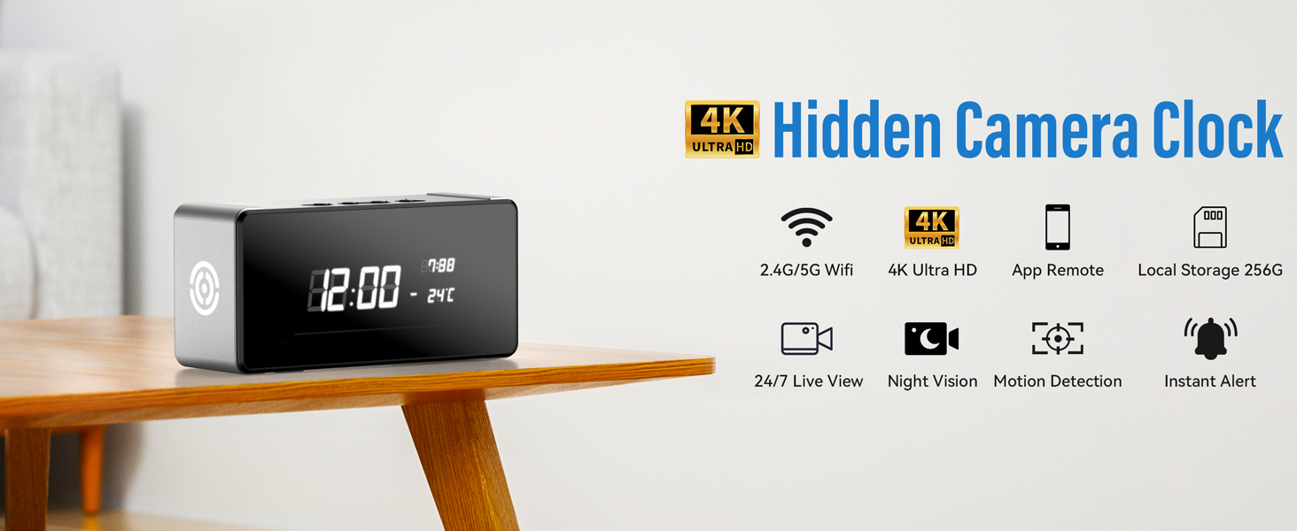 hidden camera clock