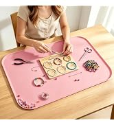 Silicone Mat with Edge for Bead Board: 28" x 20" Craft Mat with Raised Side | Extra Large for Bea...