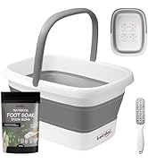 Beinilai Collapsible Foot Bath Kit, Foot Soaking Tub with Handle and Massage Acupoint, Tea Tree O...
