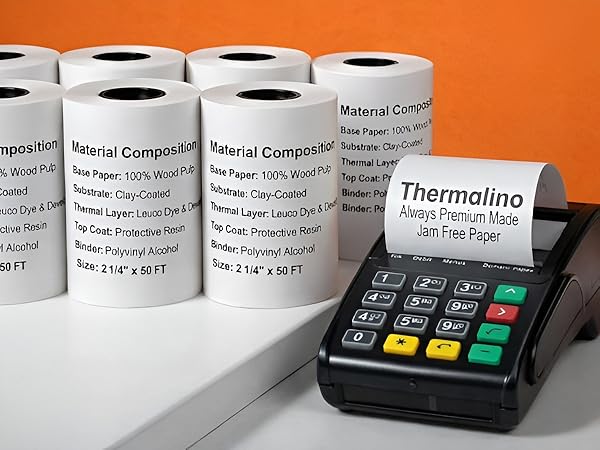 2 1/4 x 50ft thermal paper rolls for Moneris, Square POS, Clover receipt paper, credit card machine 