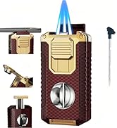 NINSI 5-in-1 Butane Torch Lighter, Windproof Triple Blue Flames, Adjustable and Refillable Lighte...