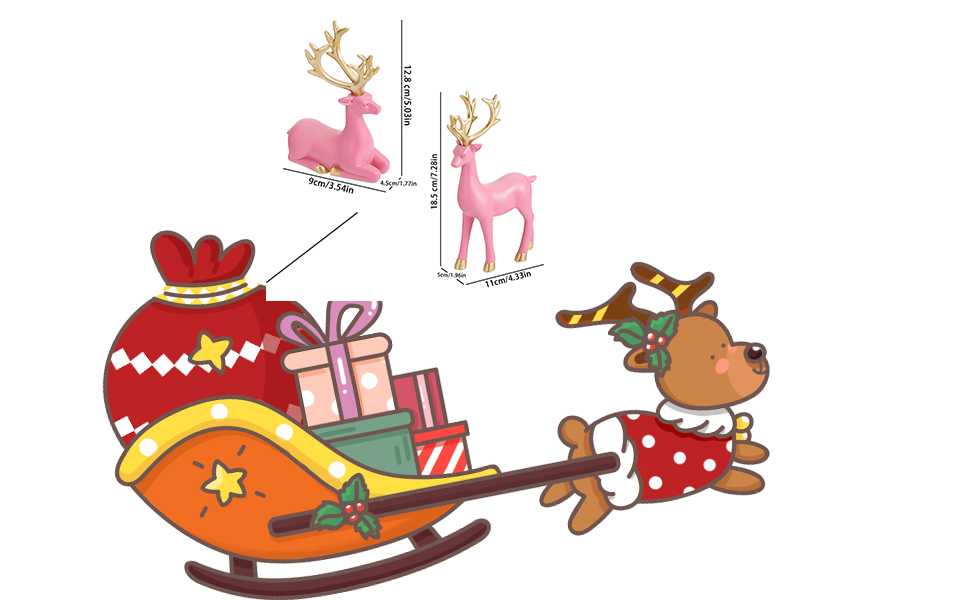 Christmas 2-piece set of deer ornaments