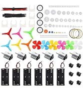 Sntieecr 6 Set DC Motors Kit, Mini Electric Motor 3V 15000RPM with 66 PCS Plastic Gears, AA Batte...