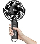 KinYiLO 6 Inch Large Handheld Fan, 6000mAh Portable Fan with 100 Speed Levels, Strong Airflow Per...