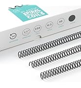 Binditek 100 Pack Plastic Spiral Binding Coils, 12mm(1/2"), 90 Sheet Capacity, 4:1 Pitch, Black, ...