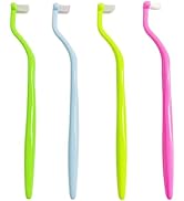 Ceonam 4-Pack End Tuft Toothbrushes, Orthodontic Toothbrush with Small Head, Ultra Soft Gum Brush...