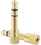 MeloAudio 6.35mm to 3.5mm Audio Jack Adapter,2 Pack 6.35mm (1/4 Inch) Male to 3.5mm (1/8 Inch) Fe...