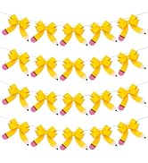 AnyDesign 50 Pcs Back to School Bow Cutouts 3D Bow Cut-Outs Cartoon Pencil Bows Paper Cutting wit...