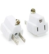 SYCON 3-Prong to 2-Prong Adapter, 3 Hole Grounding Plug Adapter for Household Appliances, Three P...