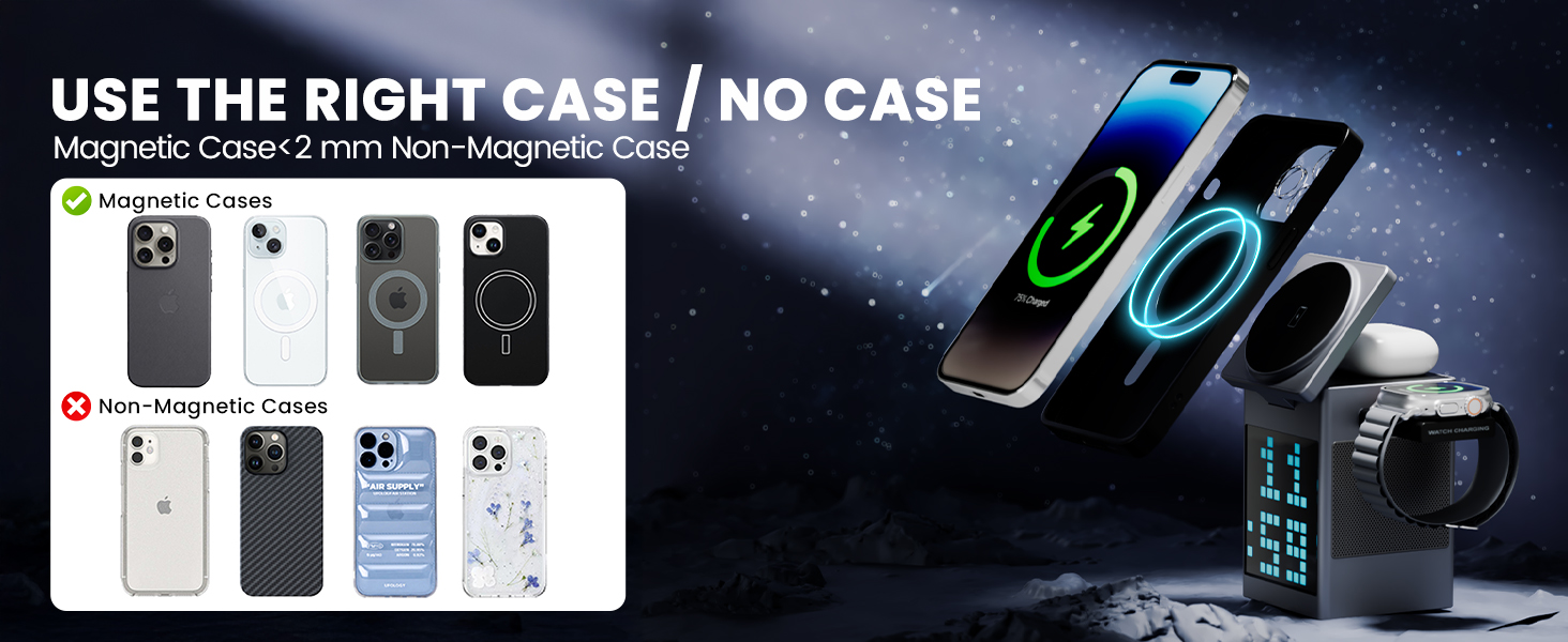 Multi-device wireless charger for Apple products