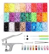 Kamtop Snaps and Snap Pliers Set, 408 Sets T5 Plastic Snap Buttons 24 Colors, Snap Fasteners Snap...