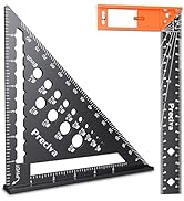 Preciva Carpenter Square Set - 7” Rafter Square and 12” Right Angle Ruler, Aluminum Alloy Carpent...