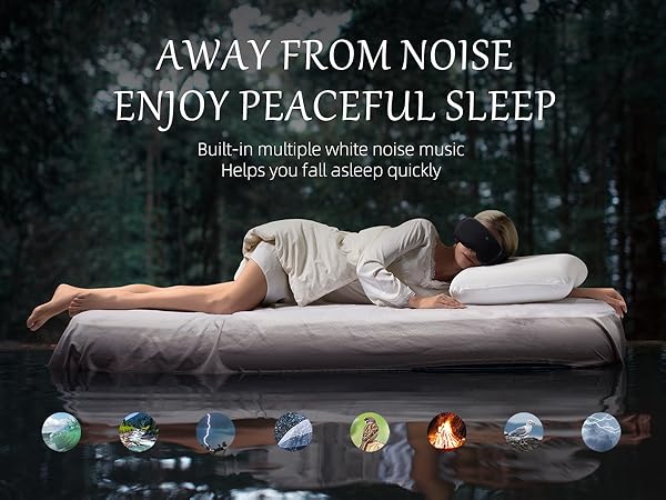 CLOZIA Sleep Headphones Wireless Bluetooth, White Noise Bluetooth Sleep Mask