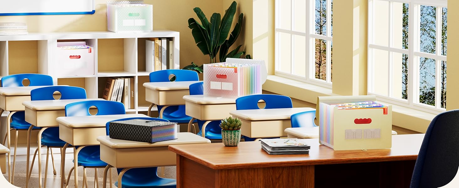 ABC life 12 Pockets Accordion File Organizer Expanding File Folders