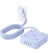 Extension Cord with Multiple Outlets, SMALLRT Surge Protector Outlet Extender, 6.5FT Flat Plug Po...