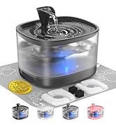 Veken Cat Water Fountain with Detachable Tank, Easy to Clean &amp; Assemble, 84oz/2.5L Pet Drinking D...