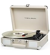 Vinyl Record Player Vintage Portable Suitcase Turntables with Built-in Upgrade Speakers, USB Reco...