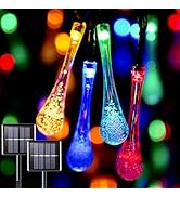 suddus 2 Pack Solar String Lights Outdoor Waterproof, Total 39.4FT 60 LED Water Drop Solar Lights...