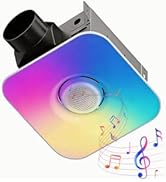 Bathroom Exhaust Fan with Bluetooth Speaker &amp; RGB Light, 110 CFM 1.5 Sones Ultra Quiet, 5CCT Tuna...