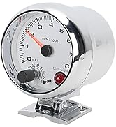 Tachometers Electrical Tachometer 3.75In 0-8000 RPM 7 Color Background Lights for 4/6/8 Cylinder ...