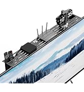 CABTE Steel TV Top Shelf- Adjustable Screen Shelf Floating Stand with 2 Storage Boxes,Computer Sc...