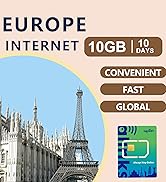 Europe SIM Card 10GB 10 Days Data Only, Prepaid Mobile SIM Card, 4G LTE High-Speed Data, Plug and...