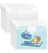 10 Pack Plastic Envelopes Poly Envelopes, Sooez Clear Document Folders US Letter A4 Size File Env...