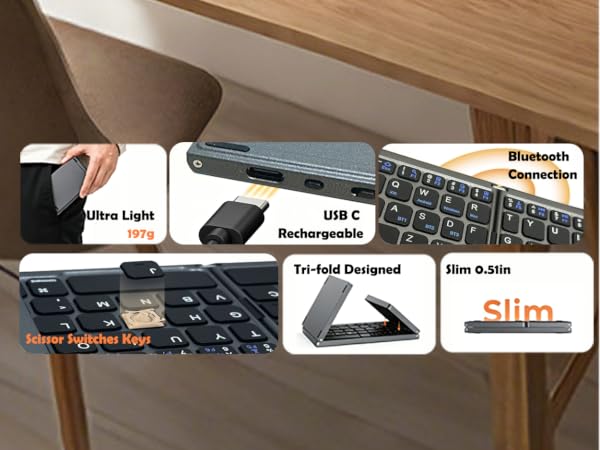 Foldable Keyboard with Touchpad