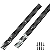 LONTAN Soft Close Drawer Slides 22 Inch Cabinet Rails Black 10 Pairs Ball Bearing Dresser Glides ...