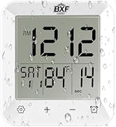 BXF SPORTS Digital Shower Clock Waterproof,Bathroom Extra Large LCD Screen Wall Clock Timer,Count...