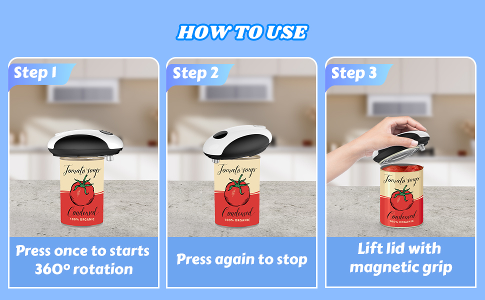 rechargeable can opener cordless battery operated powered usb automatic auto electric one touch mini