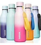 BJPKPK Insulated Water Bottles, 18 oz Stainless Steel Metal Water Bottle with Strap, BPA Free Lea...