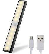 Motion Sensor Cabinet Lights,USB Rechargeable 10 LED Portable Cordless Closet Lighting,Wireless U...