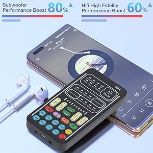 Audio Mixer, I9 Voice Changer Set Live Sound Card for Live Streaming