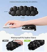 Laborio Elbow Pad for Desk, 2-Pack L-Shaped Desk Edge Arm Rest Cloud Wrist Rest, Non-Slip Memory ...