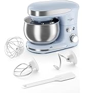 Stand Mixer, 3.4QT Small Dough Mixer, 6+P Speed 3-In-1 Kitchen Mixer with Whisk, Dough Hook, Flat...